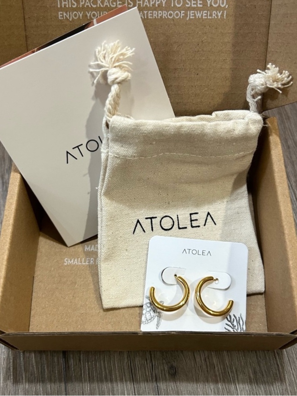 Atolea Classic Gold Hoop NWT Boho Chic